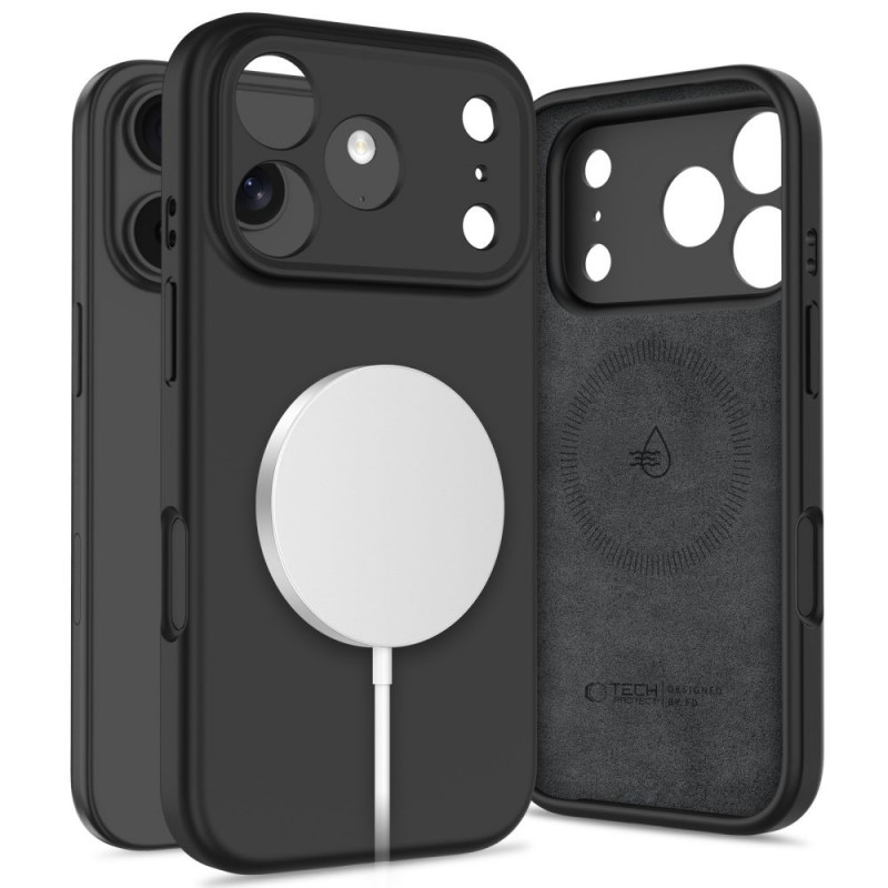 Tech-Protect Silicone MagSafe Hülle für Apple iPhone 17 Pro Max, schwarz