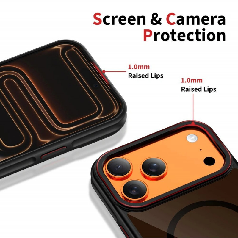 Tech-Protect MagHybrid MagSafe Hülle für Apple iPhone 17 Pro Max, schwarz/rot