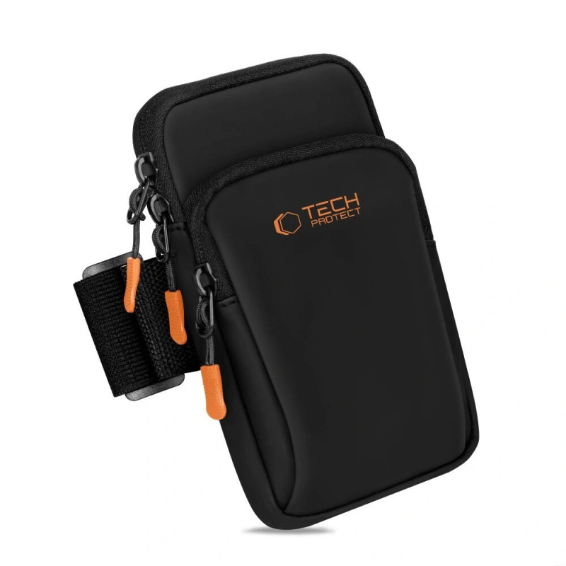 Tech-Protect M7 universelle Sport-Armbandhülle, schwarz/orange