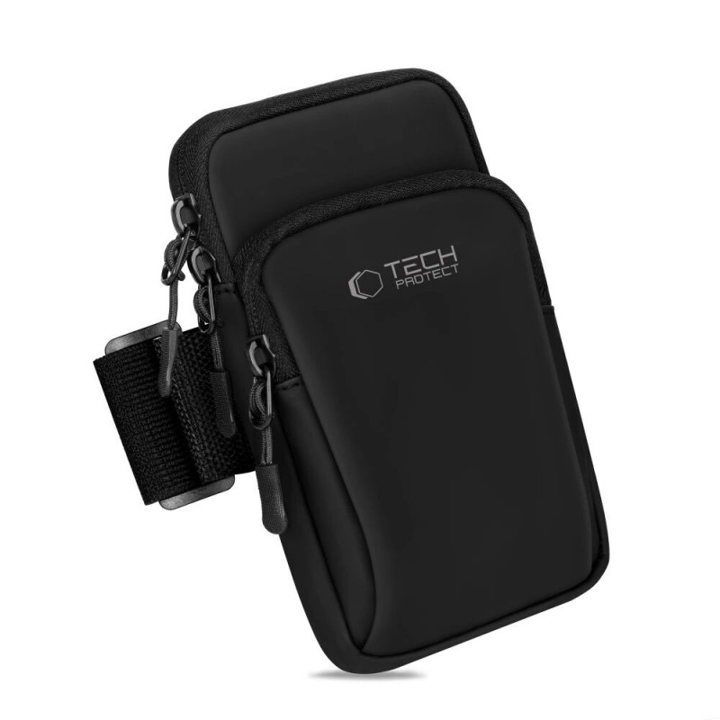 Tech-Protect M7 universelle Sport-Armbandhülle, schwarz/schwarz
