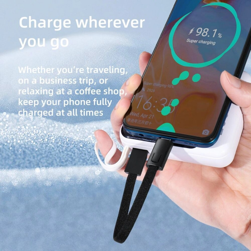 Tech-Protect Ultraboost DNA USB-C-auf-USB-C-Schlüsselanhänger-Kabel PD 60W / 3A, 17 cm, eisengrau