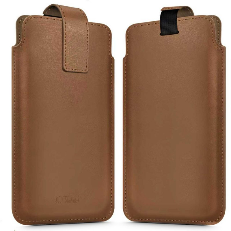 Tech-Protect SM65 universelle Handytasche, 6,0-6,9 Zoll, Öko-Leder, braun