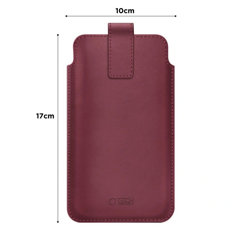 Tech-Protect SM65 universelle Handytasche, 6,0-6,9 Zoll, Öko-Leder, bordeaux