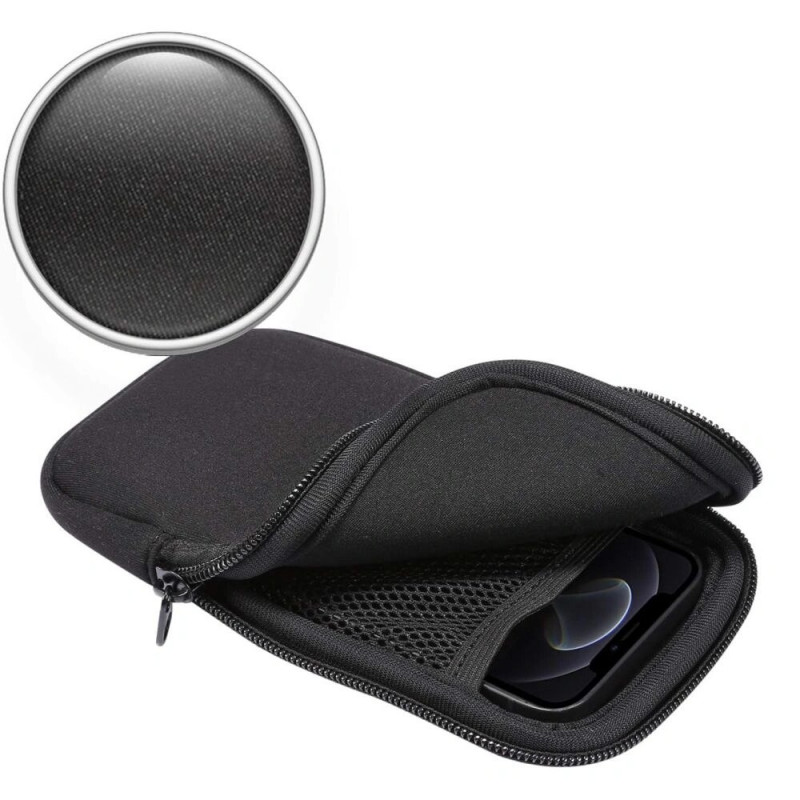 Tech-Protect SM70 universelle Handytasche, 6,0-7,2 Zoll, Neopren, mit Umhängeband, schwarz