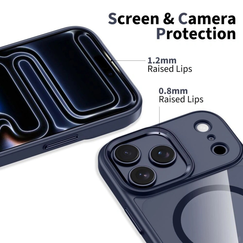 Tech-Protect MagMat MagSafe Hülle für Apple iPhone 17 Pro Max, Tiefblau/transparent
