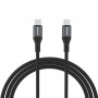 Dudao L3CC USB-C-auf-USB-C-Kabel, 60 W, 1,2 m, geflochten, schwarz