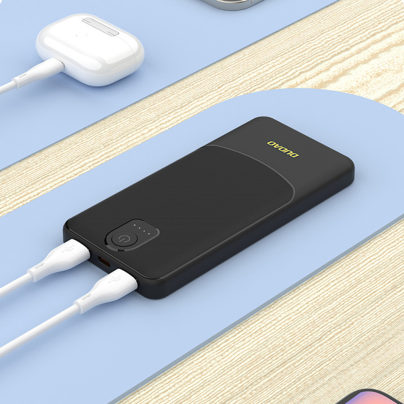 Dudao K10 10000-mAh-Powerbank, 2 x USB-A, 2,4 A, weiß