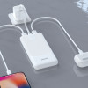 Dudao K10 10000-mAh-Powerbank, 2 x USB-A, 2,4 A, weiß