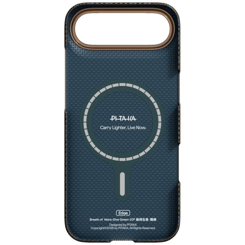 PITAKA Edge Case Breath of Veins Hülle für Apple iPhone Air, dive green