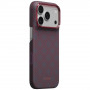 PITAKA Edge Case Argyle MagSafe Hülle für Apple iPhone 18 Pro / 17 Pro, blau-rot