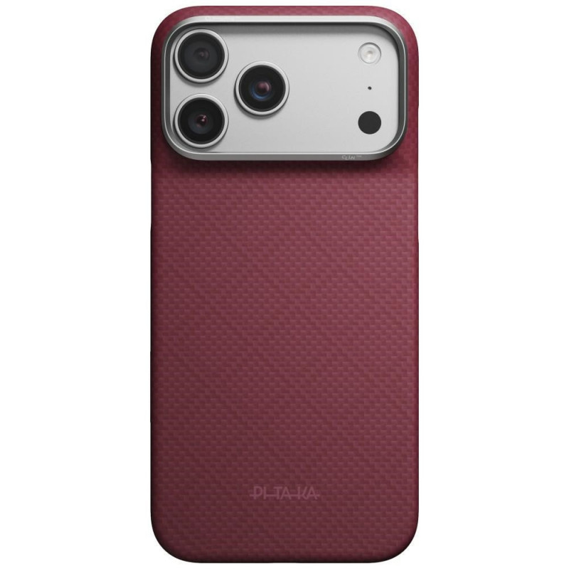 PITAKA Edge Case Argyle MagSafe Hülle für Apple iPhone 18 Pro Max / 17 Pro Max, burgunderrot