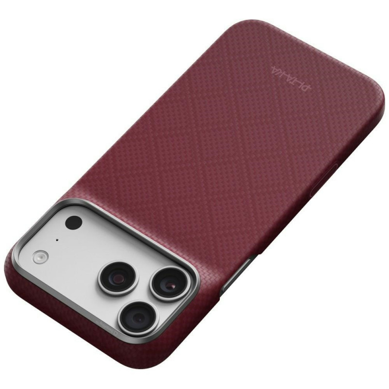 PITAKA Edge Case Argyle MagSafe Hülle für Apple iPhone 18 Pro Max / 17 Pro Max, burgunderrot