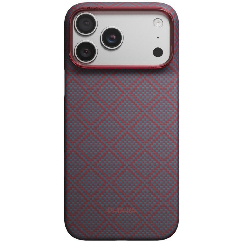 PITAKA Edge Case Argyle MagSafe Hülle für Apple iPhone 18 Pro Max / 17 Pro Max, blau-rot