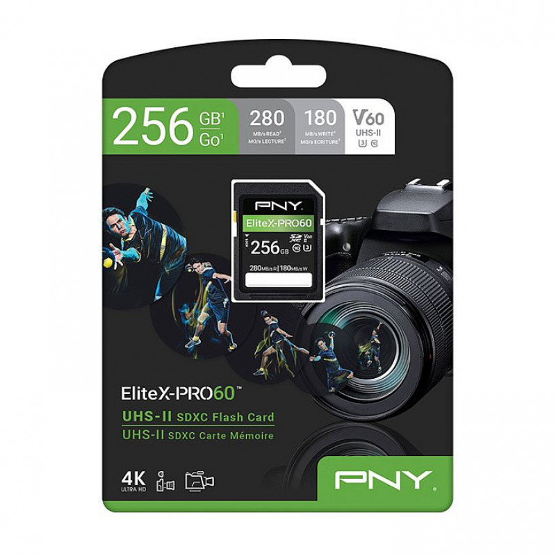 PNY EliteX-PRO60 SDXC-Speicherkarte 256 GB, UHS-II, Klasse 10, P-SD256V60280EXP6-GE