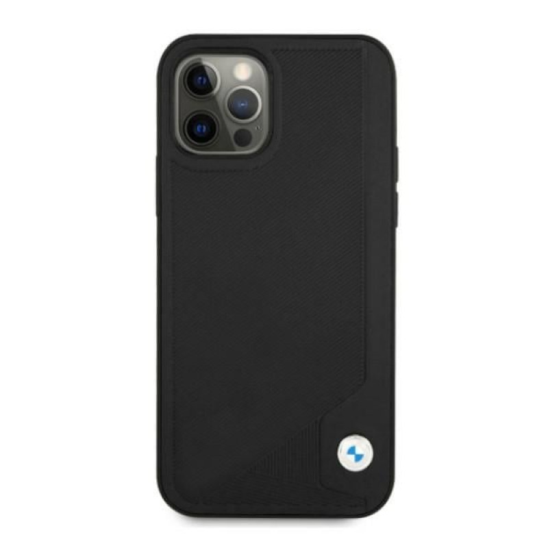 BMW BMHCP12LRCDPK Apple iPhone 12 Pro Max Hardcase Leather Deboss, Schwarz