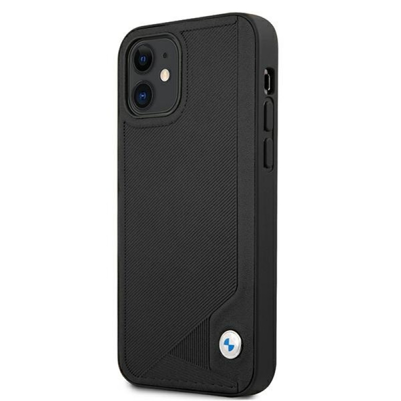 BMW BMHCP12SRCDPK Apple iPhone 12 mini Hardcase Leather Deboss, Schwarz