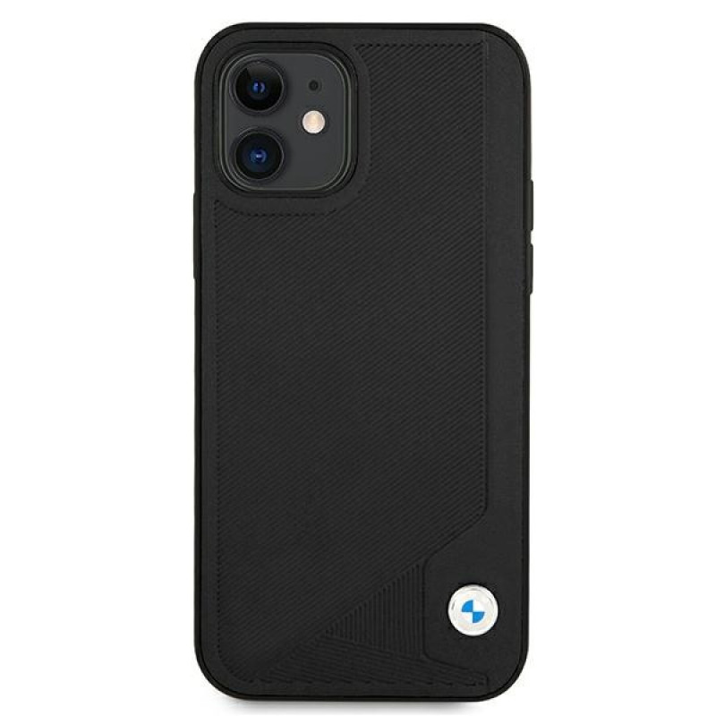 BMW BMHCP12SRCDPK Apple iPhone 12 mini Hardcase Leather Deboss, Schwarz