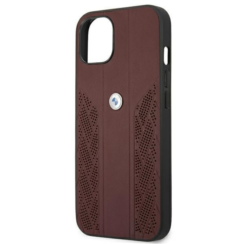BMW BMHCP13SRSPPR Apple iPhone 13 mini Hardcase Leather Curve Perforate, Rot