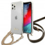 Guess GUHCP12MKC4GSGO Apple iPhone 12 / 12 Pro Hardcase Hülle 4G Gold Chain, Transparent