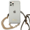 Guess GUHCP12MKC4GSGO Apple iPhone 12 / 12 Pro Hardcase Hülle 4G Gold Chain, Transparent