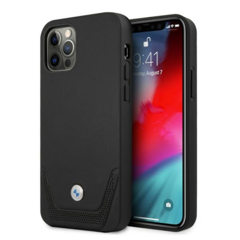 BMW BMHCP12MRSWPK Apple iPhone 12 / 12 Pro Hardcase Leather Perforate, Schwarz