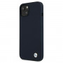 BMW BMHCP13SSILNA Apple iPhone 13 mini Hardcase Hülle Silicone Signature, Marineblau