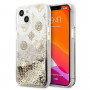 Guess GUHCP13SLGPEGO Apple iPhone 13 mini Hardcase Hülle Peony Liquid Glitter, Gold