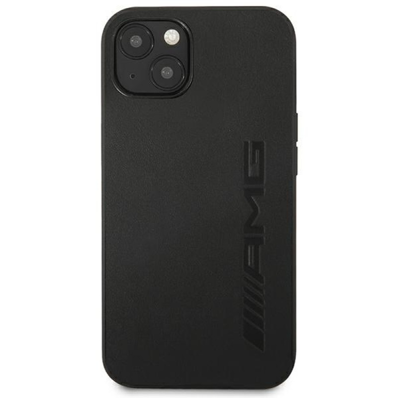 Mercedes-AMG AMHCP14SDOLBK Apple iPhone 14 Hardcase Leather Hot Stamped, Schwarz