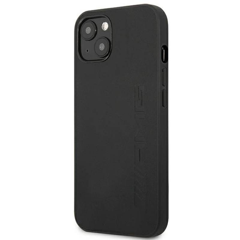 Mercedes-AMG AMHCP14MDOLBK Apple iPhone 14 Plus / 15 Plus Hardcase Leather Hot Stamped, Schwarz