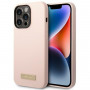 Guess Silikon-Hülle mit Metall-Logo, MagSafe-kompatibel, für Apple iPhone 14 Pro, Pink