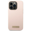 Guess Silikon-Hülle mit Metall-Logo, MagSafe-kompatibel, für Apple iPhone 14 Pro, Pink