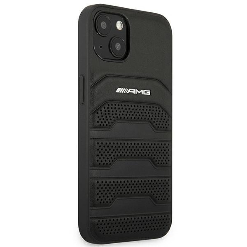 Mercedes-AMG AMHCP14MGSEBK Apple iPhone 14 Plus / 15 Plus Hardcase, Leather Debossed Lines, schwarz