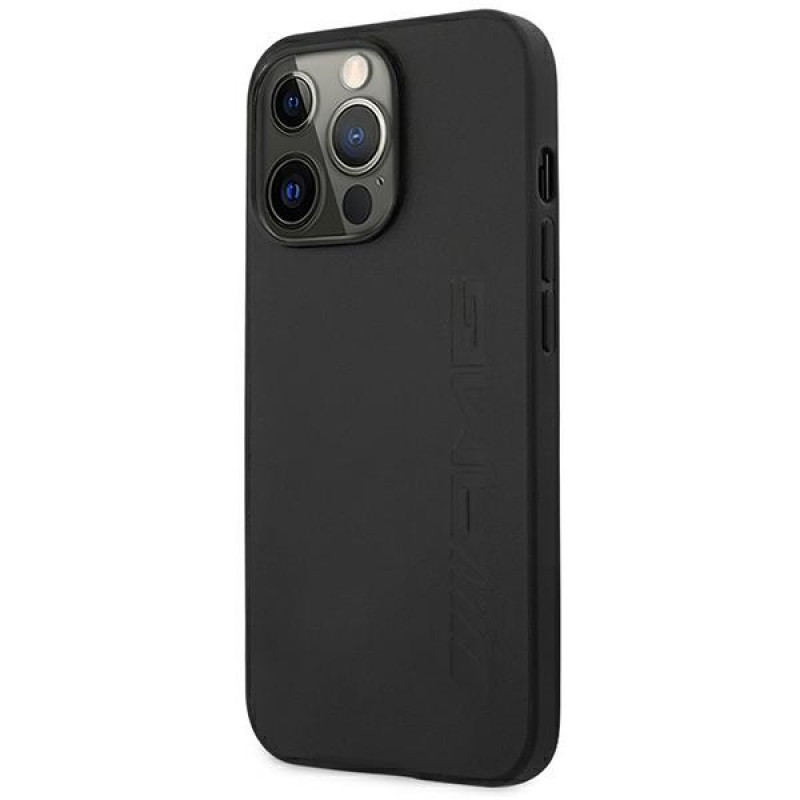 Mercedes-AMG AMHCP14XDOLBK Apple iPhone 14 Pro Max Hardcase, Leather Hot Stamped, schwarz
