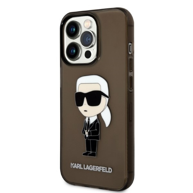 Karl Lagerfeld KLHCP14XHNIKTCK Apple iPhone 14 Pro Max Hardcase, Ikonik Karl, schwarz