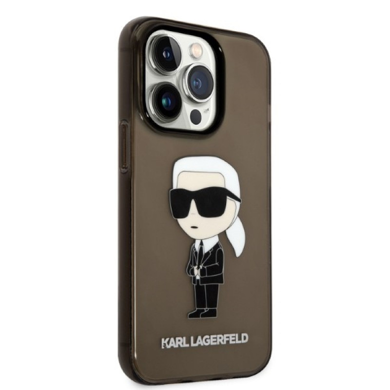 Karl Lagerfeld KLHCP14XHNIKTCK Apple iPhone 14 Pro Max Hardcase, Ikonik Karl, schwarz