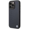 BMW BMHMP14XSLLNA Apple iPhone 14 Pro Max Hardcase Hülle, Leather Hot Stamp MagSafe, marineblau