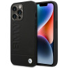 BMW BMHCP14LSLLBK Apple iPhone 14 Pro Hülle, Leather Stamp, schwarz