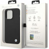BMW BMHCP14XSILBK Silicone Metal Logo Hardcase für Apple iPhone 14 Pro Max 6.7", schwarz