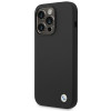 BMW BMHCP14LSILBK Apple iPhone 14 Pro Hülle, Silicone Metal Logo, schwarz