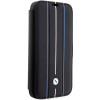 BMW BMBKP14L22RVSK Leather Stamp Blue Lines Bookcase für Apple iPhone 14 Pro 6,1", schwarz