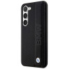 BMW BMHCS23M22RDPK Leather Textured & Stripe Hardcase für Samsung Galaxy S23+ (S916), schwarz