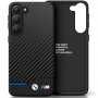 BMW BMHCS23M22NBCK Leather Carbon Hardcase für Samsung Galaxy S23+ (S916), schwarz