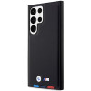 BMW BMHCS23L22PTDK Leather Stamp Tricolor Hardcase für Samsung Galaxy S23 Ultra (S918), schwarz