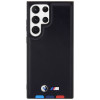 BMW BMHCS23L22PTDK Leather Stamp Tricolor Hardcase für Samsung Galaxy S23 Ultra (S918), schwarz