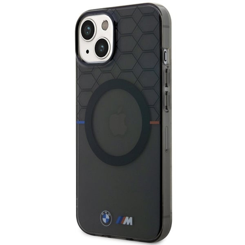 BMW BMHMP14MHGPK Pattern MagSafe Hardcase für Apple iPhone 14 Plus / 15 Plus, grau