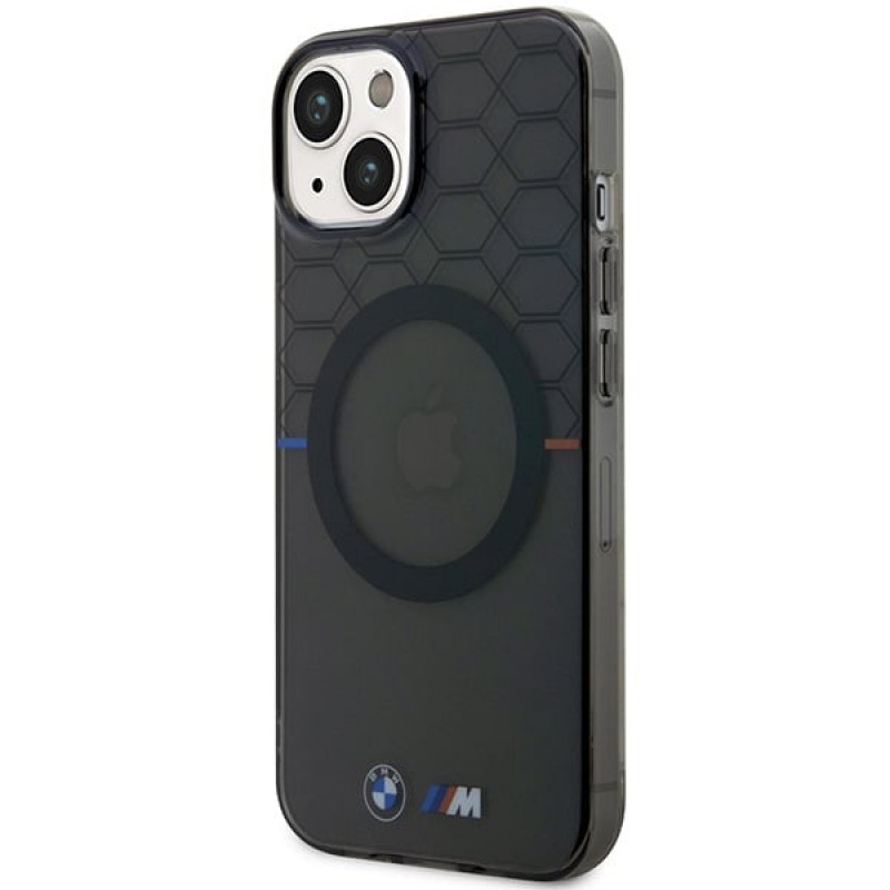 BMW BMHMP14SHGPK Pattern MagSafe Hardcase für Apple iPhone 14, grau