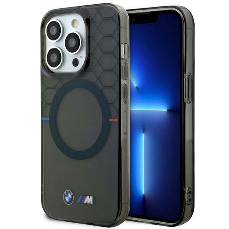 BMW BMHMP14XHGPK Pattern MagSafe Hardcase für Apple iPhone 14 Pro Max, grau