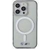 BMW BMHMP14LHCRS Silver Ring MagSafe Hardcase für Apple iPhone 14 Pro, transparent