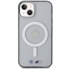 BMW BMHMP14SHCRS Silver Ring MagSafe Hardcase für Apple iPhone 14, transparent