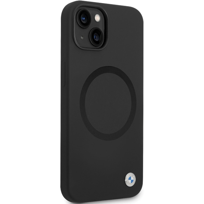 BMW BMHMP14SSILBK2 Signature Liquid Silicone MagSafe Hülle für Apple iPhone 14, schwarz